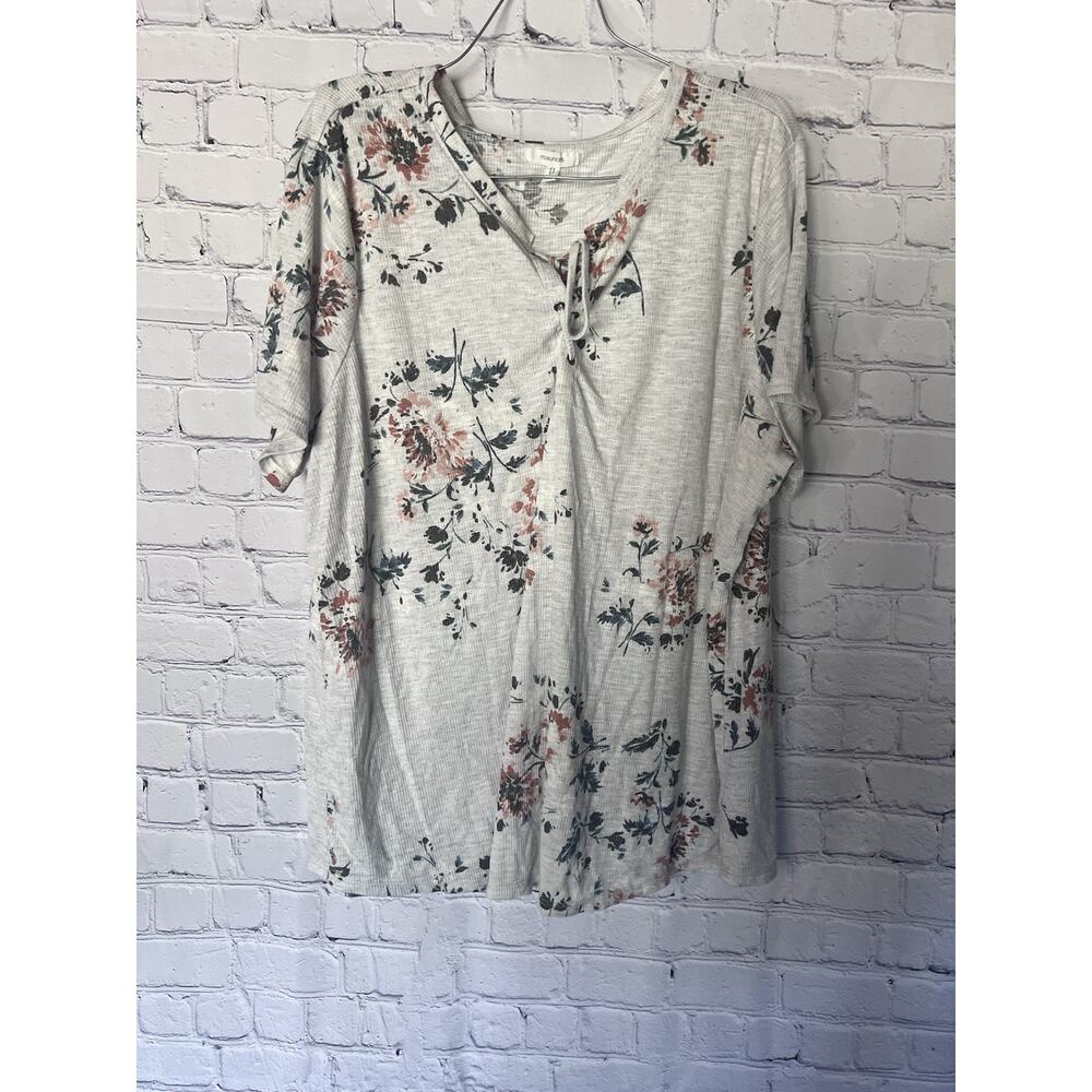 Maurice’s Floral White Plus Size Blouse Size 3x